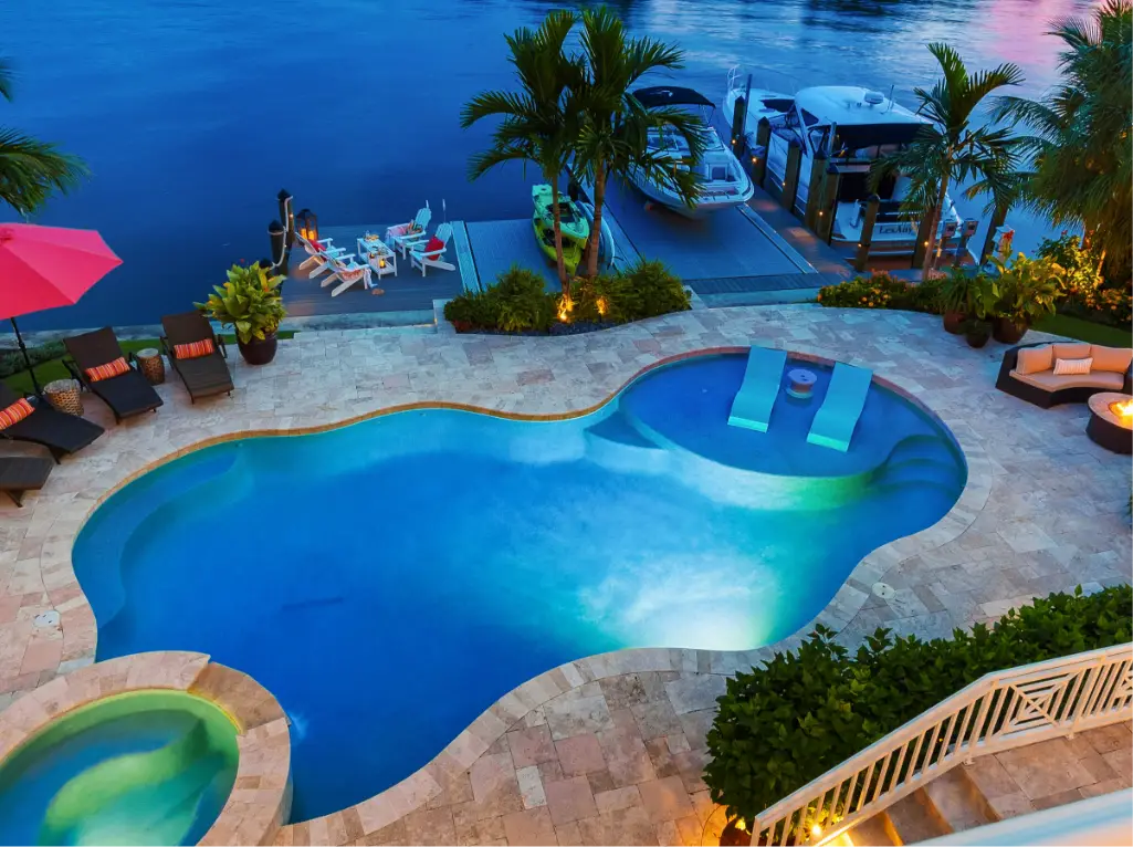 Coastal living room with bay views