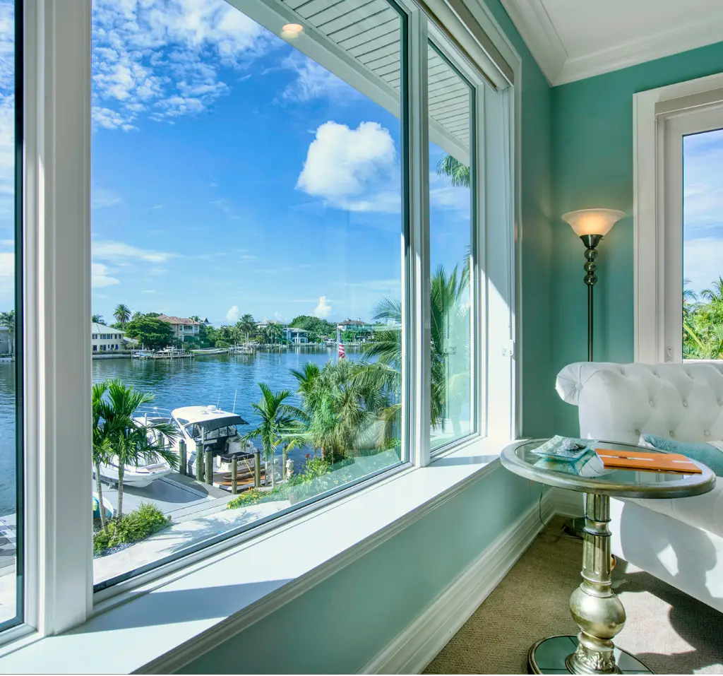 Coastal living room with bay views